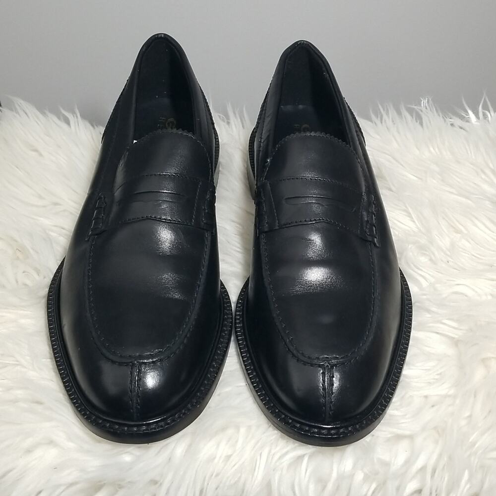 New! Geox Artenova Man Black Leather Penny Loafer US Size 7 EU 40